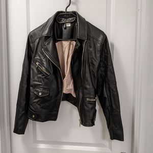 Womens Divided by H&M pleather motorcycle jacket